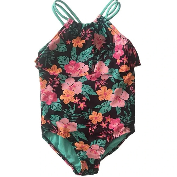 Tuga Rash Guard Girls Size 4/5 Wonder Nation One Piece Swim Suit Size 4/5 - Picture 9 of 16